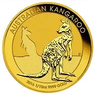 Vorderseite Goldmünze 1/10 Unze Australien Känguru diverse Jahrgänge, der Hersteller Perth Mint Australia