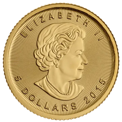 Rückseite Vorderseite Goldmünze 1/10 Unze Maple Leaf diverse Jahrgänge, der Hersteller Royal Canadian Mint	