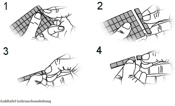 Zerkleinerung 10x1 Gramm Combibar Goldtafel l Gebrauchsanleitung