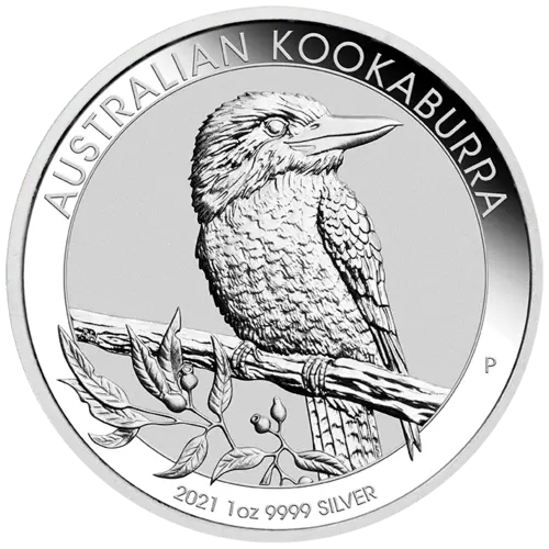 Vorderseite der 1 Unze Silber Kookaburra 2021 von Hersteller Perth Mint