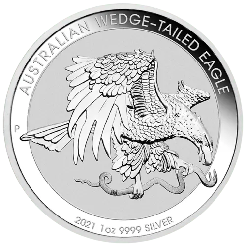 Vorderseite der 1 Unze Silber Wedge-tailed Eagle 2021 von Hersteller Perth Mint