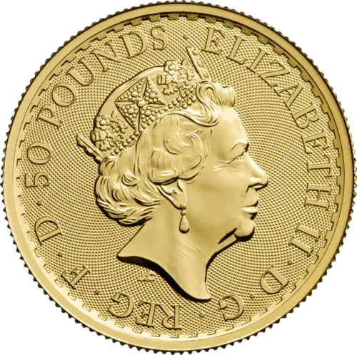 Rückseite Goldmünze 1/2 Unze Britannia diverse Jahrgänge, der Hersteller Royal Mint