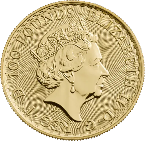 Rückseite Goldmünze 1 Unze Britannia diverse Jahrgänge, der Hersteller Royal Mint