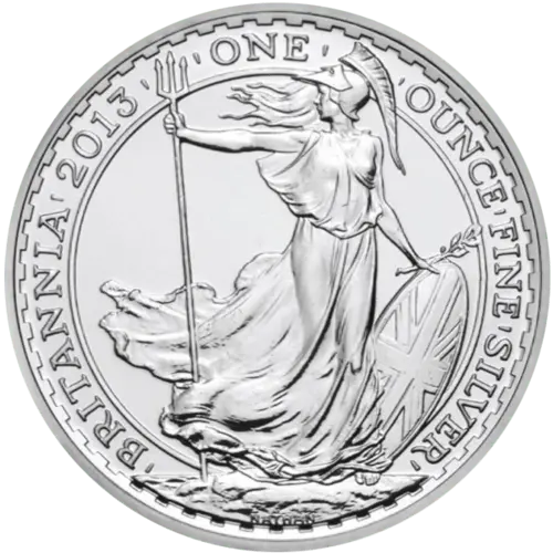 Vorderseite der 1 Unze Silber Britannia diverse Jahrgänge (differenzbesteuert) von Hersteller Royal Mint