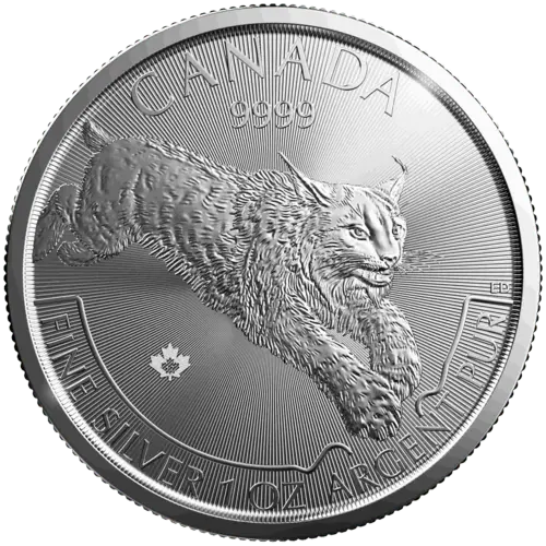 Vorderseite der 1 Unze Silber Kanada Luchs 2017 von Hersteller Royal Canadian Mint