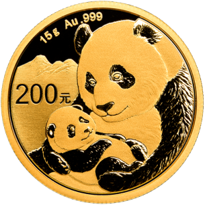 Vorderseite 15 g Gold China Panda 2019