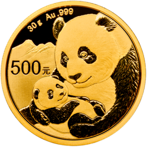 Vorderseite 30 g Gold China Panda 2019