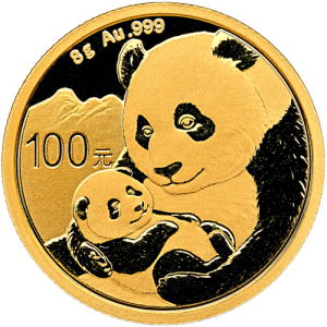 Vorderseite 8 g Gold China Panda 2019