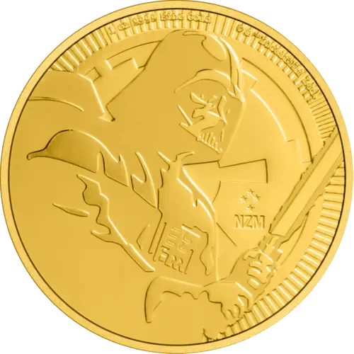 Vorderseite Goldmünze 1 Unze Star Wars Darth Vader 2020, der Hersteller New Zealand Mint