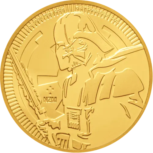 Vorderseite Goldmünze 1 Unze Star Wars Darth Vader 2019, der Hersteller New Zealand Mint