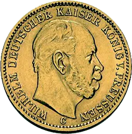 Vorderseite Goldmünze 7,17 Gramm 20 Mark Deutsches Kaiserreich diverse Jahrgänge, Hersteller Diverse Münzprägestätten des Deutschen Kaiserreiches