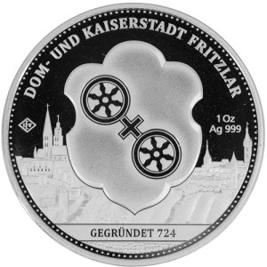 1 Unze Silbermedaille Fritzlar Grauer Turm