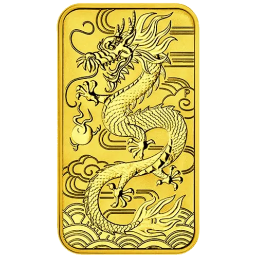 Vorderseite Goldbarren Drache diverse 1 Unze, der Hersteller Perth Mint