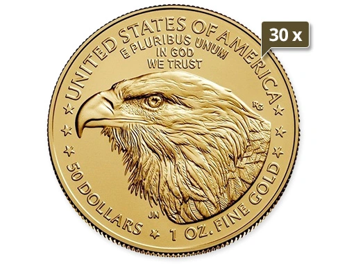 30 x 1 Unze Gold American Eagle 2024