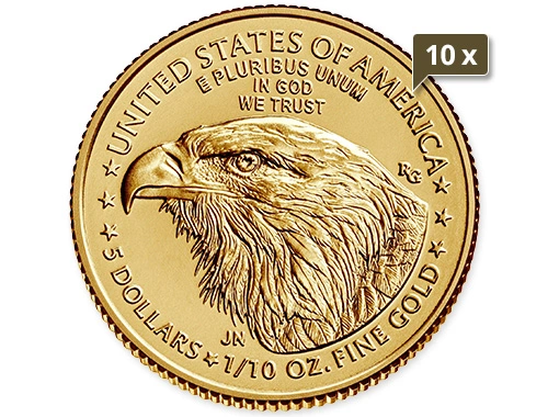 10 x 1/10 Unze Gold American Eagle 2023