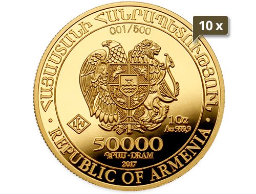 10 x 1 Unze Gold Armenien Arche Noah diverse Jahrgänge