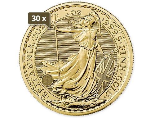 30 x 1 Unze Gold Britannia 2024