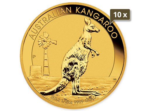 10 x 1/2 Unze Gold Australien Känguru diverse Jahrgänge