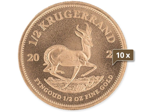 10 x 1/2 Unze Gold Krügerrand 2024