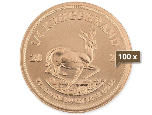 100 x 1/4 Unze Gold Krügerrand 2024