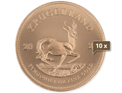 10 x 1 Unze Gold Krügerrand 2024