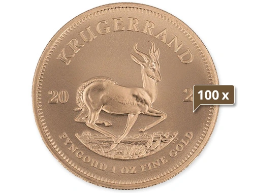 100 x 1 Unze Gold Krügerrand 2024