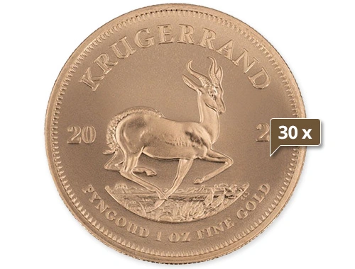 30 x 1 Unze Gold Krügerrand 2024