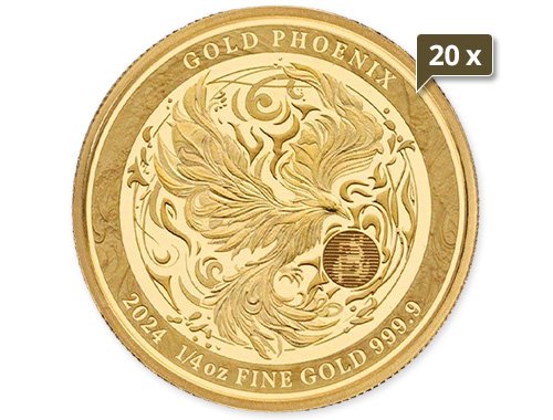 20 x 1/4 Unze Gold Phönix 2024 - Spiegelglanz