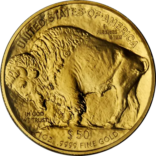 Rückseite Goldmünze 1 Unze American Buffalo diverse Jahrgänge, der Hersteller United States Mint