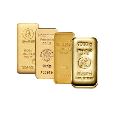 1 Kilogramm verschiedener Goldbarren, Diverse LBMA-Hersteller