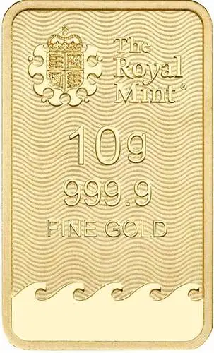 Rückseite Goldbarren Britannia der Hersteller Royal Mint 10 g