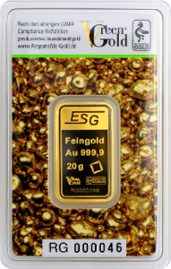 20 g Auropelli Goldbarren Valcambi Rückseite