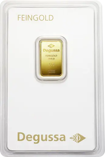 2,5 g Goldbarren Degussa