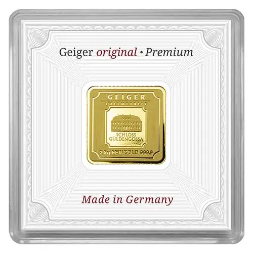 2,5 g Goldbarren Geiger original