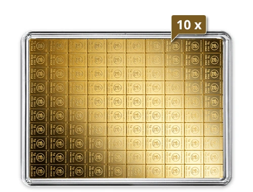 10 x 100 x 1 g CombiBar Goldtafel Heimerle und Meule