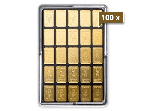 100 x 25 x 1 g Gold UnityBar Heimerle und Meule