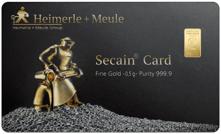 0,5 g Gold Secain Card Heimerle und Meule, vorne