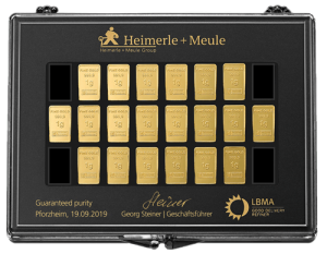 20 x 1 g Gold UnityBar Collection Heimerle und Meule