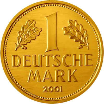 Vorderseite 12 Gramm Gold 1 Deutsche Mark 2001 - Goldmark