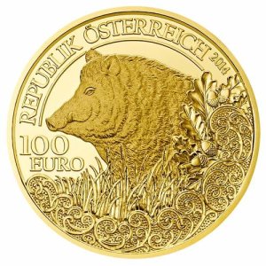 Wertseite Wildschwein 100 Euro Gold 2014