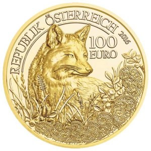 Wertseite Fuchs 100 Euro Gold 2016