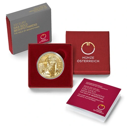 1/2 Unze Gold 100 Euro Das Gold Mesopotamiens 2019- Polierte Platte Etui