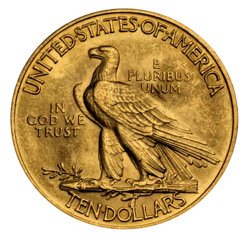 Rückseite 15,05 g Gold 10 Dollar USA Indian Head diverse Jahrgänge, von dem Hersteller United States Mint