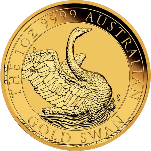 Vorderseite Goldmünze 1 Unze Australien Schwan 2020, der Hersteller Perth Mint Australia