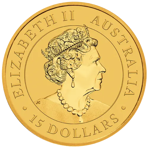 Rückseite Goldmünze 1/10 Unze Australien Känguru 2022, der Hersteller Perth Mint Australia