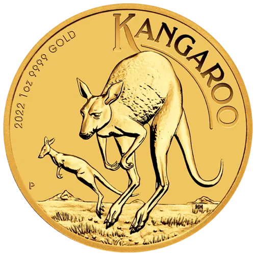 Vorderseite Goldmünze 1 Unze Australien Känguru 2022, der Hersteller Perth Mint Australia