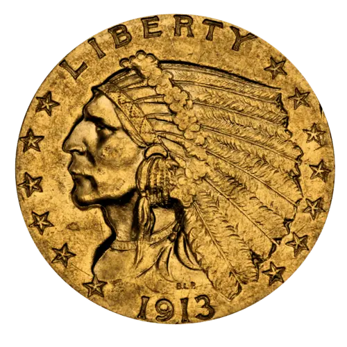 Vorderseite Goldmünze 3,76 Gramm 2,5 Dollar USA Indian Head diverse Jahrgänge, der Hersteller United States Mint