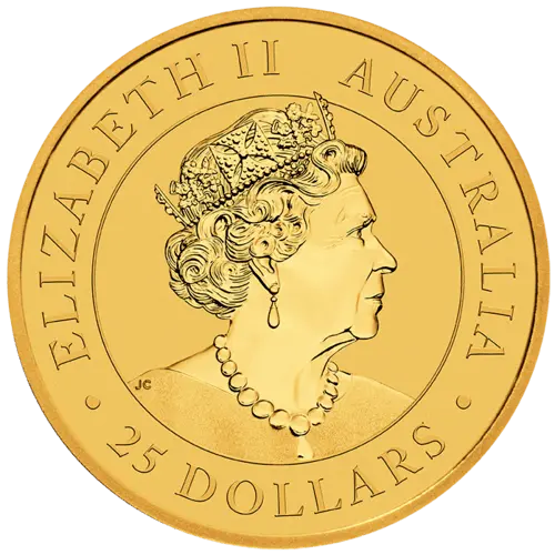 Rückseite Goldmünze 1/4 Unze Australien Känguru 2022, der Hersteller Perth Mint Australia