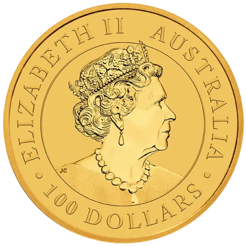 Rückseite Goldmünze 1 Unze Australien Känguru 2022, der Hersteller Perth Mint Australia