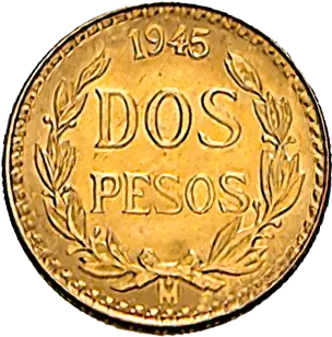 Vorderseite Goldmünze 1,5 Gramm 2 Pesos Mexiko Centenario, der Hersteller Casa de Moneda de México	